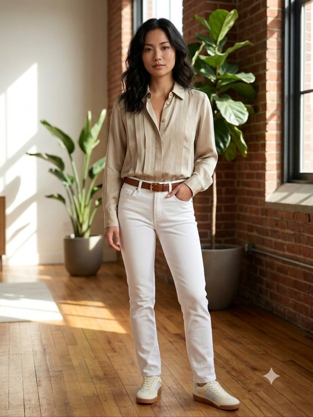 Clio Vintage Size 4 Silk Button Front Blouse (Mia Sneakers Sold Separately)